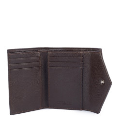 Lancaster Foulonné Porte Cartes 170-36 Marron Foncé ouvert