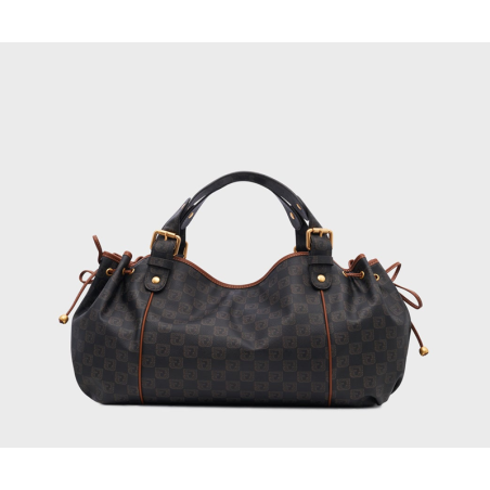 Gérard Darel The 24 Hours Handbag in Oiled Canvas and Printed Patches