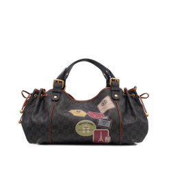 Gérard Darel The 24 Hours Handbag in Oiled Canvas and Printed Patches