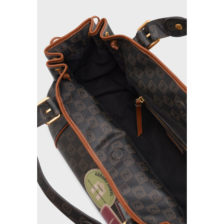 Gérard Darel The 24 Hours Handbag in Oiled Canvas and Printed Patches