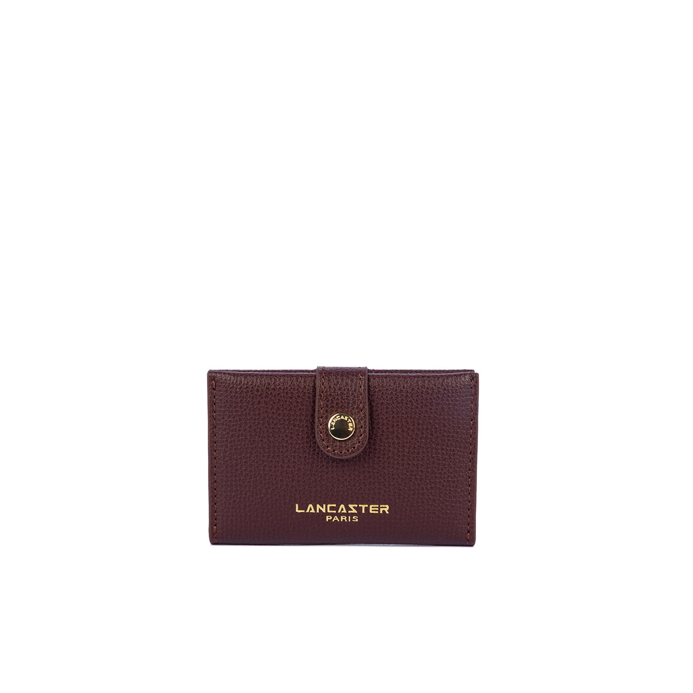 Lancaster Sierra Card Holder in Grained Leather 138-011 Dark Bordeaux