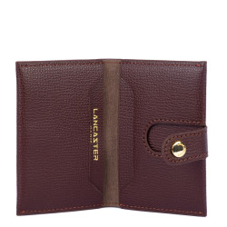 Lancaster Sierra Card Holder in Grained Leather 138-011 Dark Bordeaux