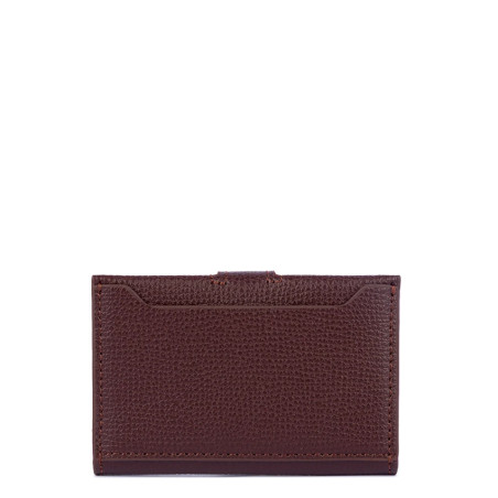 Lancaster Sierra Card Holder in Grained Leather 138-011 Dark Bordeaux