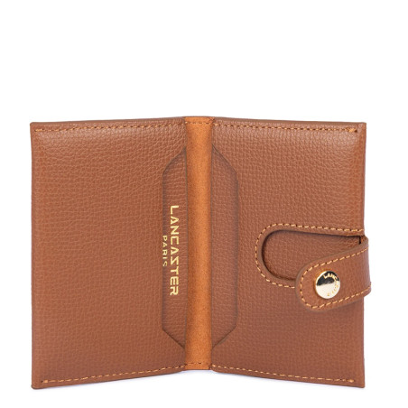 Lancaster Sierra Porte Cartes En Cuir Grainé 138-011 Camel ouvert