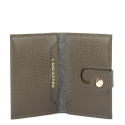 Lancaster Sierra Porte Cartes En Cuir Grainé 138-011 Kaki ouvert