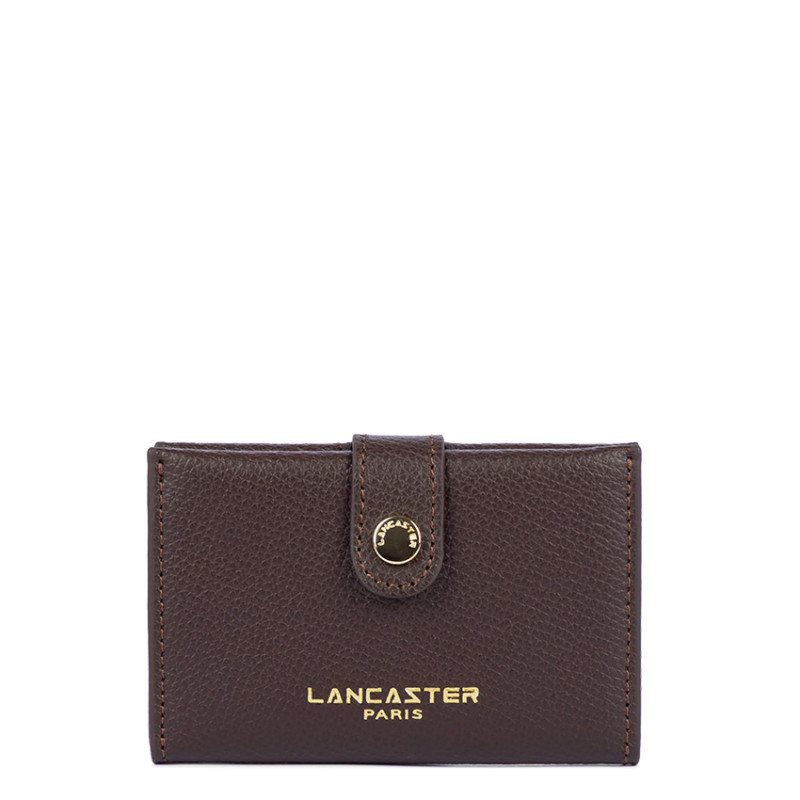 Lancaster Sierra Porte Cartes En Cuir Grainé 138-011 Marron Foncé