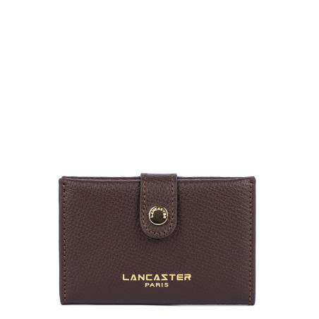 Lancaster Sierra Porte Cartes En Cuir Grainé 138-011 Marron Foncé