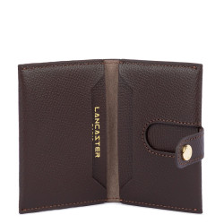 Lancaster Sierra Card Holder in Grained Leather 138-011 Dark Brown