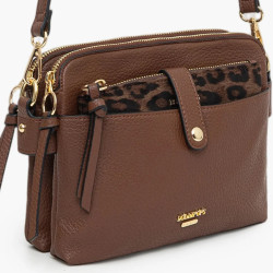 Lollipops Tim Multi-Pocket Crossbody Bag Cognac