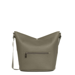 Lancaster Maya Double Kba Bucket Bag with Leather Trim 517-107 Khaki