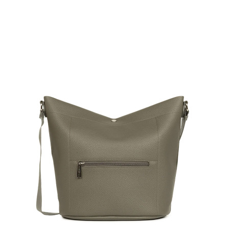 Lancaster Maya Double Kba Bucket Bag with Leather Trim 517-107 Khaki