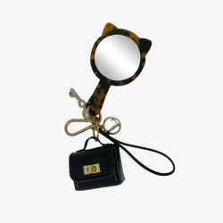 Lollipops Tissalia Keychain and Bag Jewelry Leopard Mirror Black