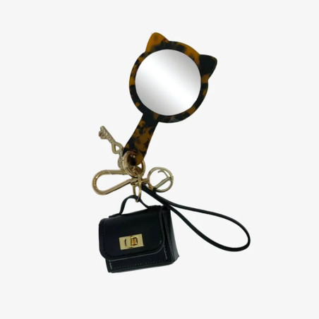 Lollipops Tissalia Keychain and Bag Jewelry Leopard Mirror Black