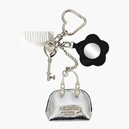 Lollipops Tissalia Keychain Jewelry Bag Mirror Flower Silver