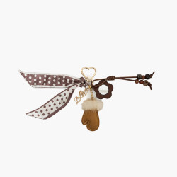 Lollipops Tissalia Keychain Jewelry Bag Mirror Flower Brown