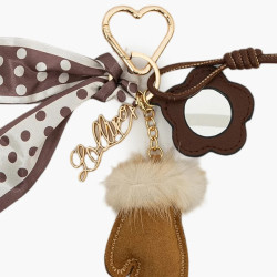 Lollipops Tissalia Porte Clés Bijou de sac miroir Fleur Marron details