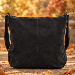 Mila Louise Maeli V Sac Besace En Cuir Effet Velours Kaki Dark dos