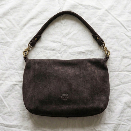 Mila Louise Maey V Sac Porté Travers En Cuir Brun Dark