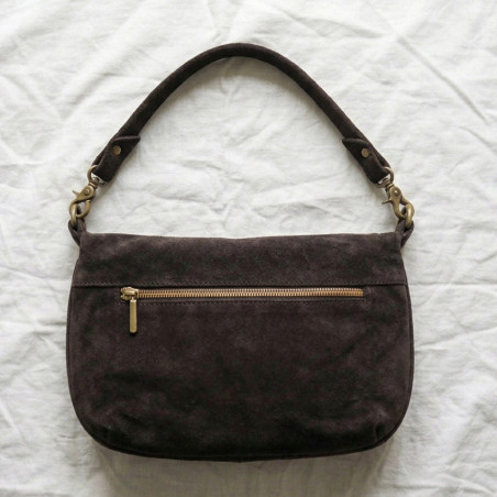 Mila Louise Maey V Sac Porté Travers En Cuir Brun Dark dos