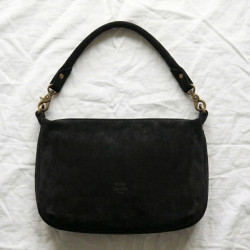 Mila Louise Maey V Crossbody Bag in Kaki Dark Leather