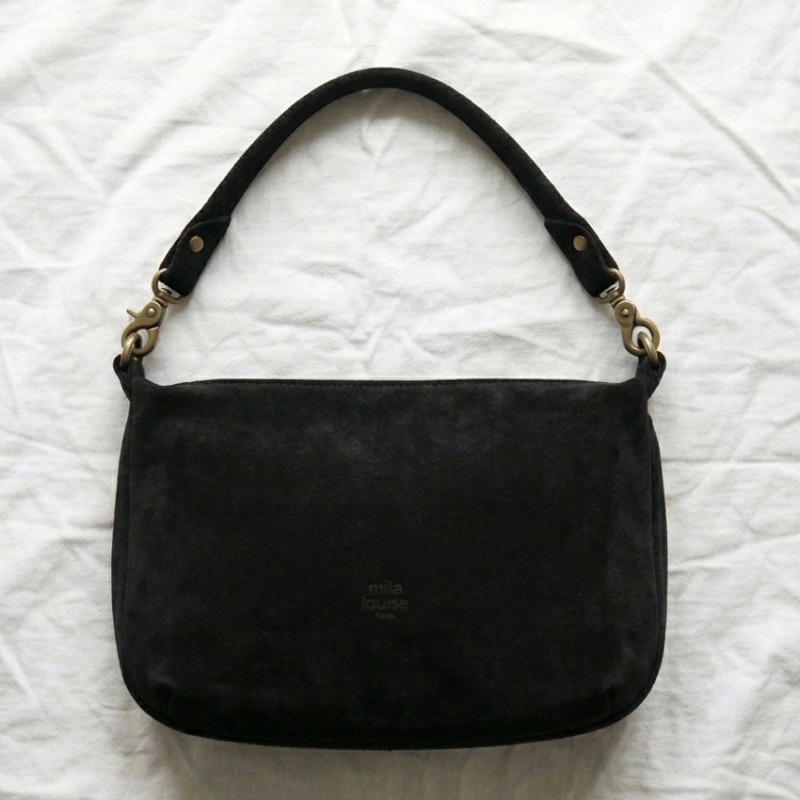 Mila Louise Maey V Crossbody Bag in Kaki Dark Leather