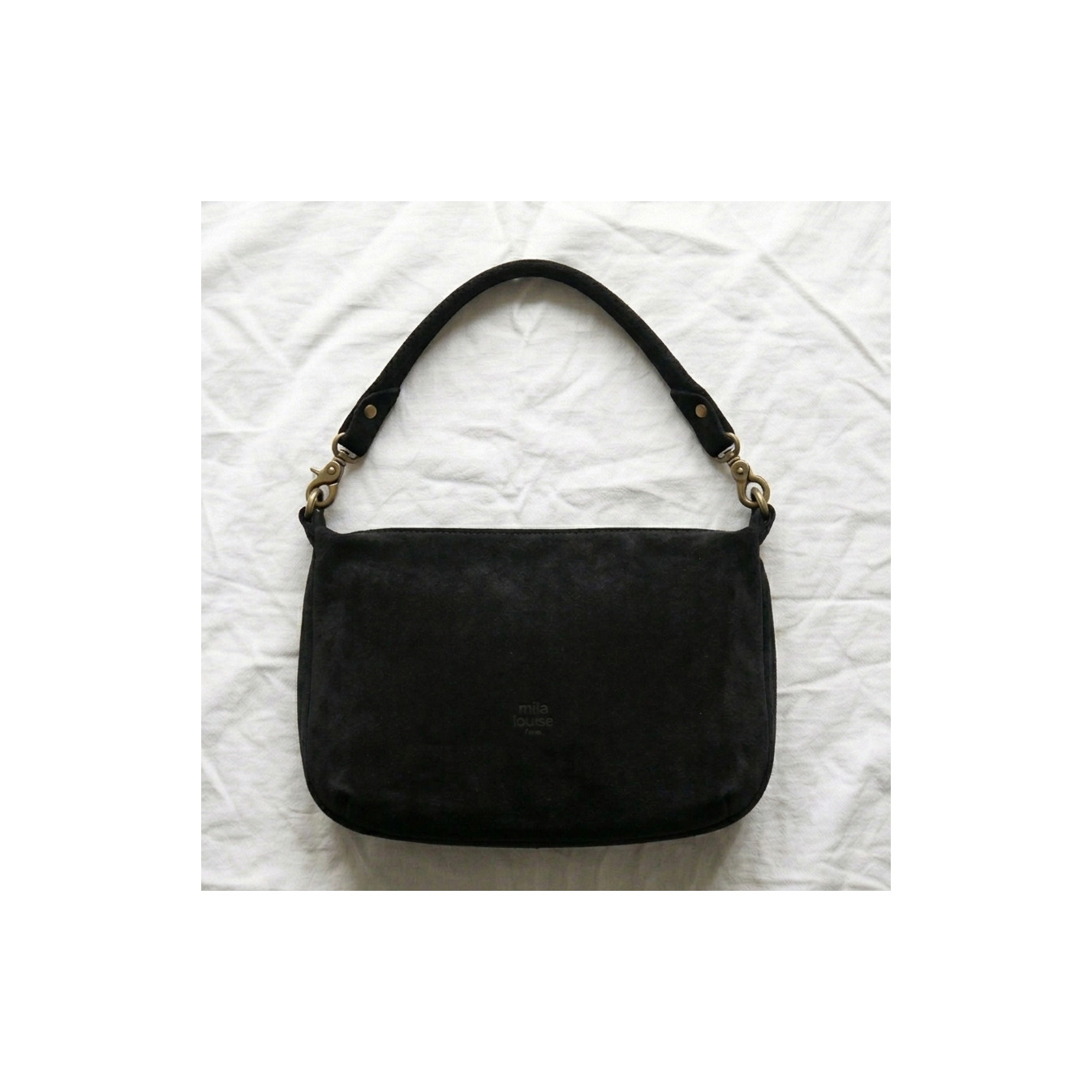Mila Louise Maey V Sac Porté Travers En Cuir Kaki Dark