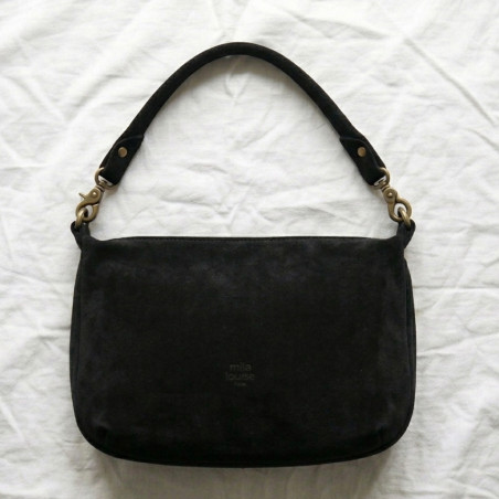 Mila Louise Maey V Crossbody Bag in Kaki Dark Leather