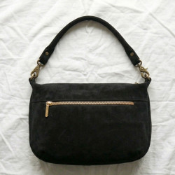 Mila Louise Maey V Crossbody Bag in Kaki Dark Leather