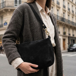 Mila Louise Maey V Crossbody Bag in Kaki Dark Leather