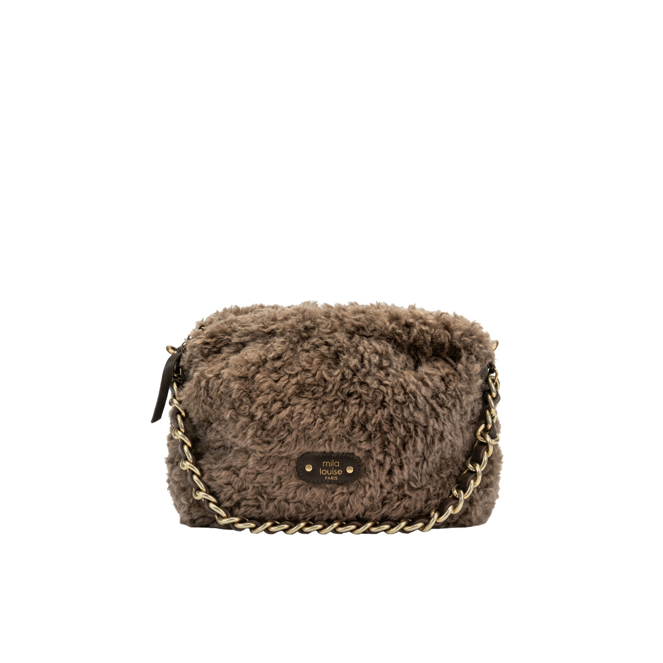 Mila Louise Mama L FR Faux Fur Tote Bag Grey