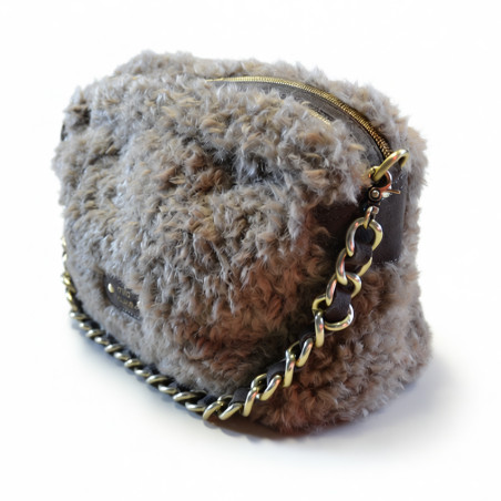 Mila Louise Mama L FR Faux Fur Tote Bag Grey