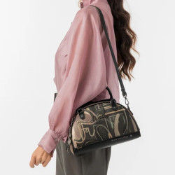 Anekke Melody Sac A Main Bowling Marron porté épaule