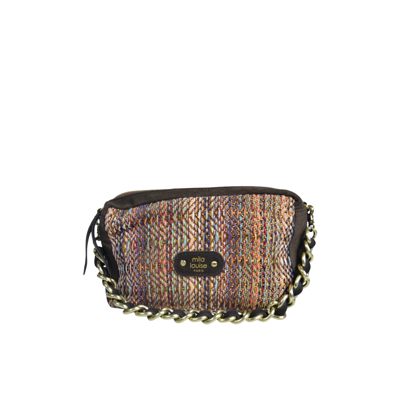 Mila Louise Mama TS Sac Trotteur Tressé Et Coloré Brun