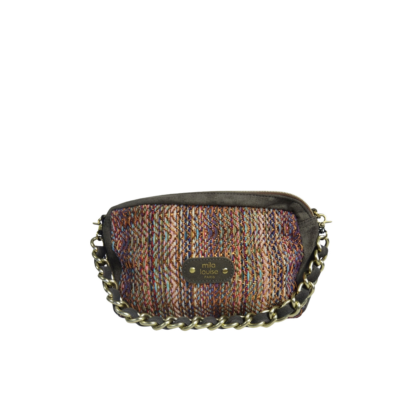 Mila Louise Mama TS Sac Trotteur Tressé Et Coloré Gris