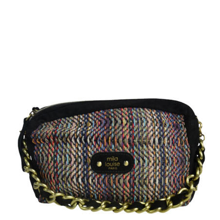 Mila Louise Mama TS Sac Trotteur Tressé Et Coloré Noir