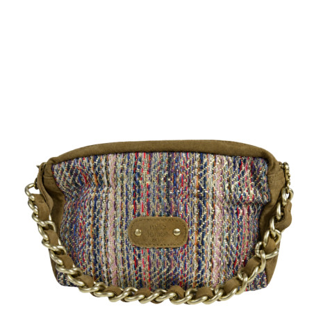 Mila Louise Mama TS Woven and Colored Ocre Dark Tote Bag