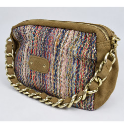 Mila Louise Mama TS Woven and Colored Ocre Dark Tote Bag