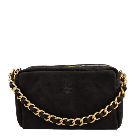 Mila Louise Mama V Sac Trotteur En Cuir Effet Velours Kaki Dark