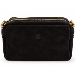 Mila Louise Mama V Velour Effect Leather Tote Bag in Kaki Dark