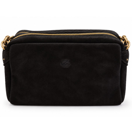 Mila Louise Mama V Sac Trotteur En Cuir Effet Velours Kaki Dark dos