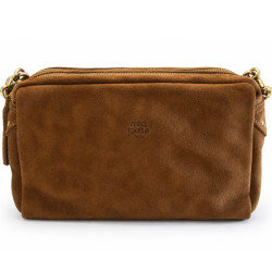 Mila Louise Mama V Sac Trotteur En Cuir Effet Velours Ocre Dark dos