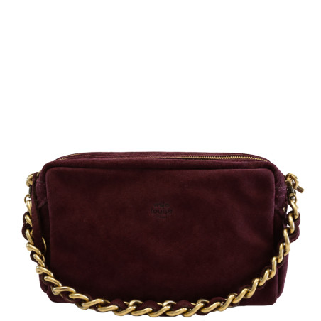 Mila Louise Mama V Velvet-Effect Leather Tote Bag in Red