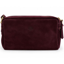 Mila Louise Mama V Velvet-Effect Leather Tote Bag in Red
