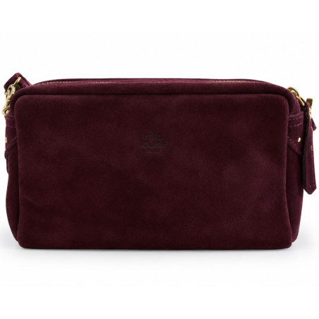 Mila Louise Mama V Velvet-Effect Leather Tote Bag in Red