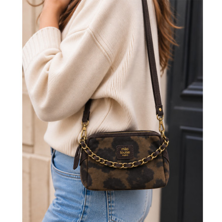 Mila Louise Mama XS LP3 Small Trotteur Bag Leopard Brown Dark