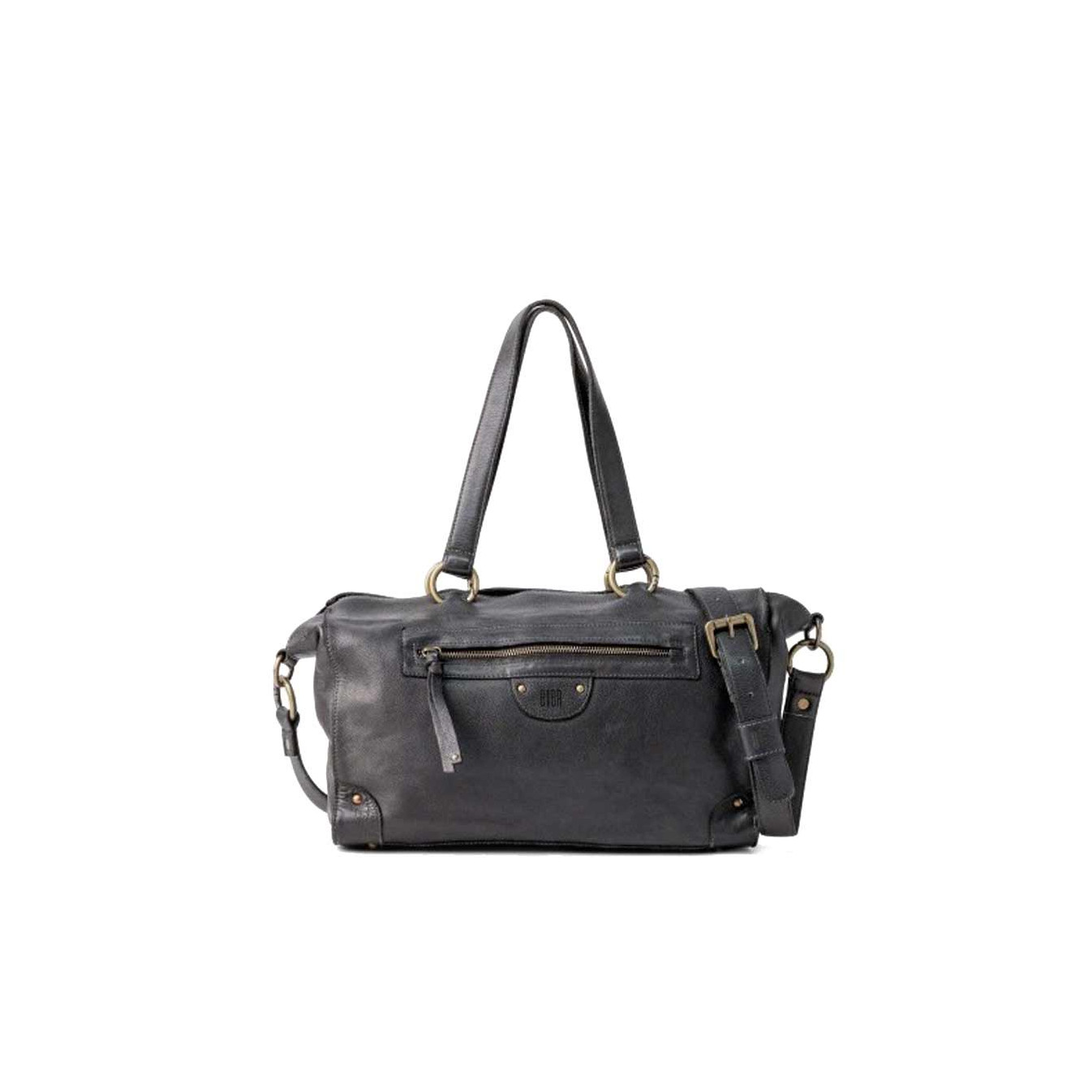 Biba Alaska Shoulder Bag in Leather AKA2L Black