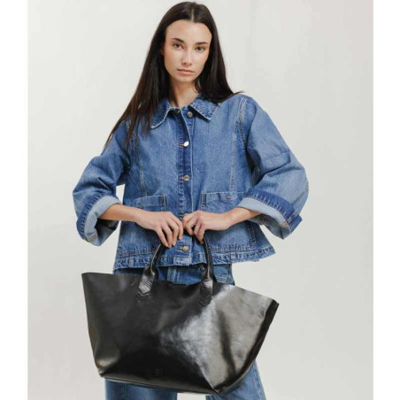 Biba Beloit Leather Tote Bag BEO1L Negro