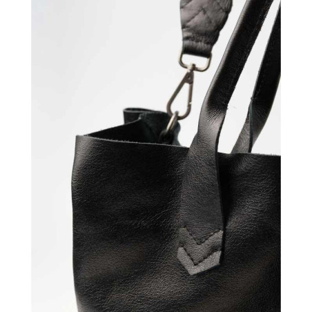 Biba Beloit Leather Tote Bag BEO1L Negro