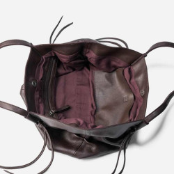 Biba Brumley Leather Shoulder Bag BUY1L Berenjena