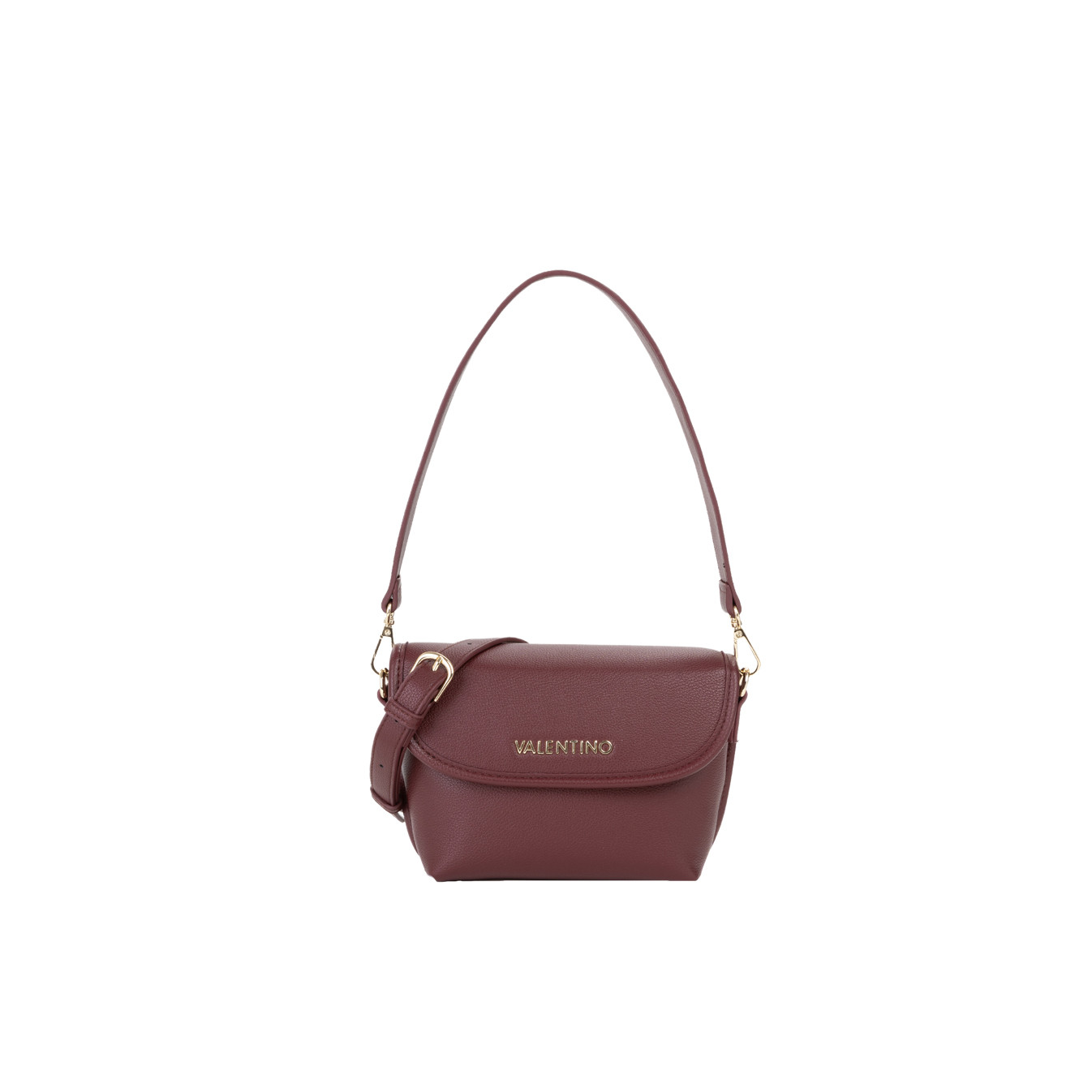 Valentino Hail Small Shoulder Bag Round Handle Bordeaux